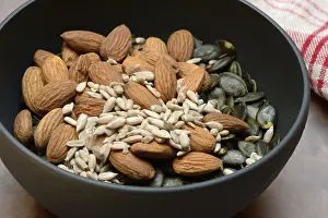 Sunflower Seed Mix Drucke: Kernels in shell, kernel mix of almond seeds