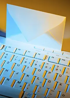 Austria Office Supply Drucke: The keyboard of a computer and an envelope