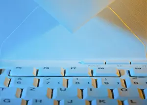 Austria Office Supply Drucke: The keyboard of a computer and an envelope