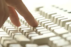 Personal Computer Hardware Drucke: Keyboard with Hand
