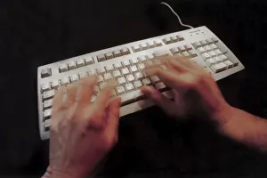 Man Working On Computer Drucke: Keyboard hands 1