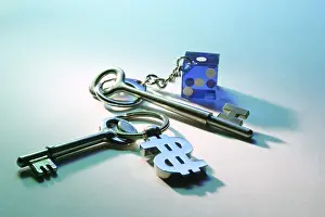 Capital Market Photography Drucke: Keys with key rings