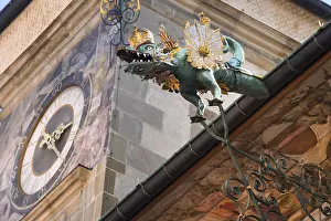 Central Europe Decorative Item Drucke: Kite as an art object on a building