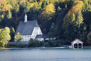 Walchensee Lake Germany Drucke: Klosterl Walchensee, former monastery