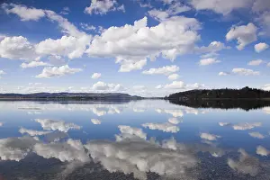 Upper Bavaria Europe Drucke: Kochelsee Lake, reflection of the clouds