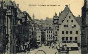 Authentic German Reproduction Drucke: KonigstraBe in Nuremberg