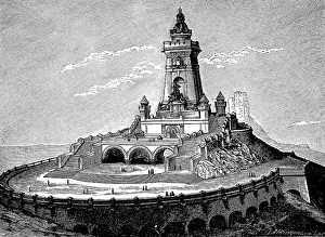 German Monuments Drucke: The Kyffhaeuser Monument, Kyffhaeuserdenkmal