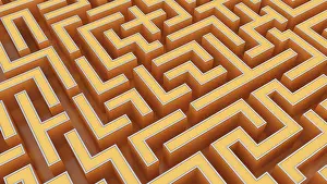 Top Down View Image Drucke: Labyrinth, 3D illustration
