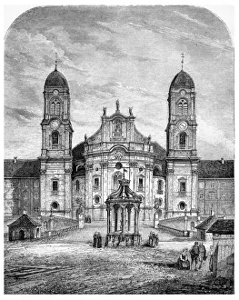 Vintage European Art Drucke: Our Lady of the Hermits (Einsiedeln)