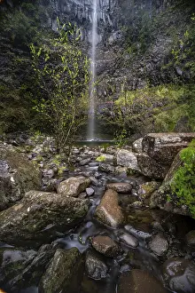 Tropical Rainforest Photography Drucke: Lagoa do Vento with Upper Risco Waterfall
