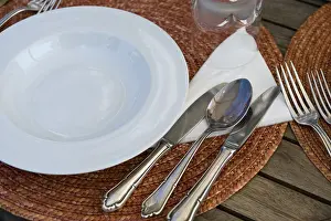 Deserted Dining Table Drucke: Laid table