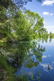 Central Europe Landscape Shot Drucke: Lake with reflection of the landscape