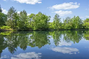 Central Europe Landscape Shot Drucke: Lake with reflection of the landscape