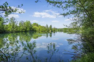 Reflective Lake Surface Drucke: Lake with reflection of the landscape