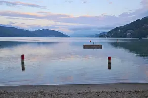 Carinthia Austria Landscape Drucke: Lake, reflection, sky, clouds, twilight