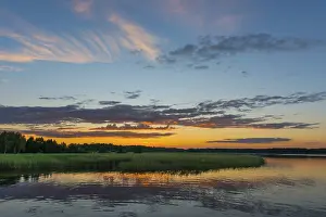 Lake Reflection Photography Drucke: Landscape in the evening light