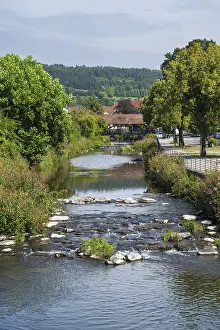 Central European River Scene Drucke: Landscape on the Kronach river