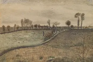 Impressionismus Drucke: Landschaft mit Pollardweiden (c)