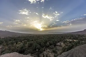 North African Scenery Drucke: Landscape view at the semidesert of Morocco