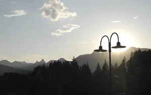 Austria High Mountains Drucke: Lantern, lamp, sun, back light