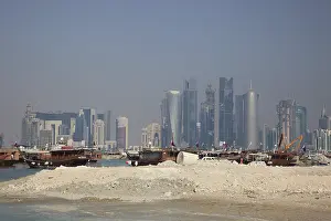 Arabian Peninsula Urban Environment Drucke: Large construction site in Doha