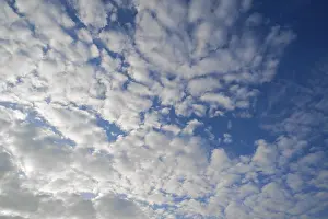 Altocumulus Clouds Germany Drucke: Large fluffy clouds, Altocumulus, Germany