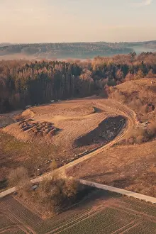 Calw District Scenery Drucke: Large hill surrounded by fields and trees
