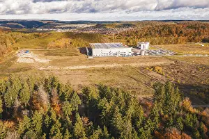 Black Forest Landscape Photo Drucke: Large industrial complex in autumn