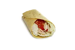 Vegetable Salad Drucke: Layout for menu. Pita bread stuffed with chicken