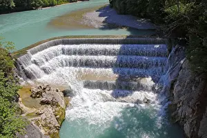 Swabia Deserted Landscapes Drucke: Lechfall, river Lech, waterfall