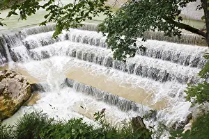 Lech River Germany Drucke: Lechfall, river Lech, waterfall