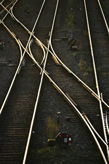 Railway Crossing Drucke: Left-hand railroad switch