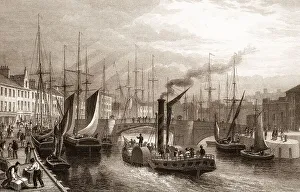 Scottish Harbour Scene Drucke: Leith Harbour, from the Pier, Edinburgh