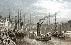 Old Town Edinburgh Drucke: Leith Harbour, from the Pier, Edinburgh