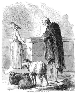 Historical Christian Illustrations Drucke: The leper at the altar, 3rd book of Moses