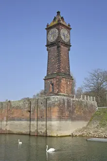 Clock Tower Architecture Drucke: Level tower to display the water level in the lock