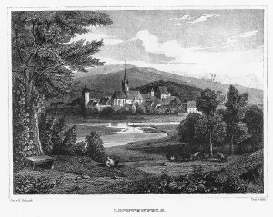 Southern Germany Depiction Drucke: Lichtenfels, drawing by E. Gerhardt