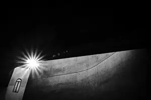 Rome Architecture Drucke: Light beam hits concrete surface and creates dramatic contrasts
