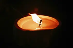 Dark Evening Atmosphere Drucke: Light on the grave at night