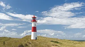 Lighthouse Sylt Drucke: Lighthouse with blue sky at Ellenbogen