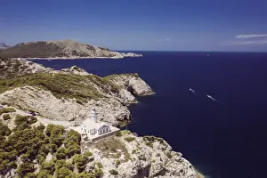 Southeastern Europe Coastal Landscape Drucke: Lighthouse on the Far de Capdepera