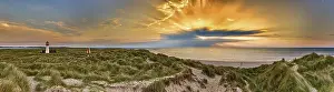 Sylt Germany Drucke: Lighthouse List-West at sunset