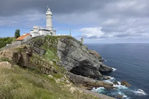 Deserted Lighthouse Spain Drucke: Lighthouse of Mayor cape, Santander