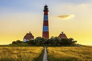 Red And White Tower Drucke: Lighthouse Westerheversand, Westerhever
