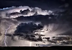 Bad Weather Forecast Canada Drucke: Lightning Storm Clouds Canada Saskatchewan Dramatic Summer