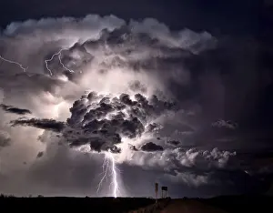 Canada Stormy Weather Drucke: Lightning Storm Clouds Canada Saskatchewan Dramatic Summer