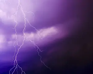 Atmospheric Night Shot Germany Drucke: Lightning during a thunderstorm