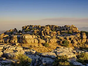 Karst Topography Spain Drucke: Limestone rock formations in the evening light