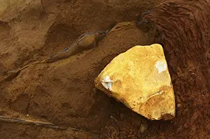 Central Europe Natural Preserves Drucke: Lines and structures, reddish rock of limonite