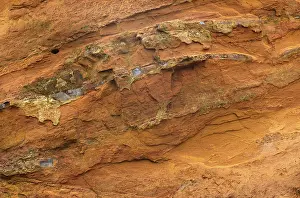 Protected Area In Central Europe Drucke: Lines and structures, reddish rock of limonite